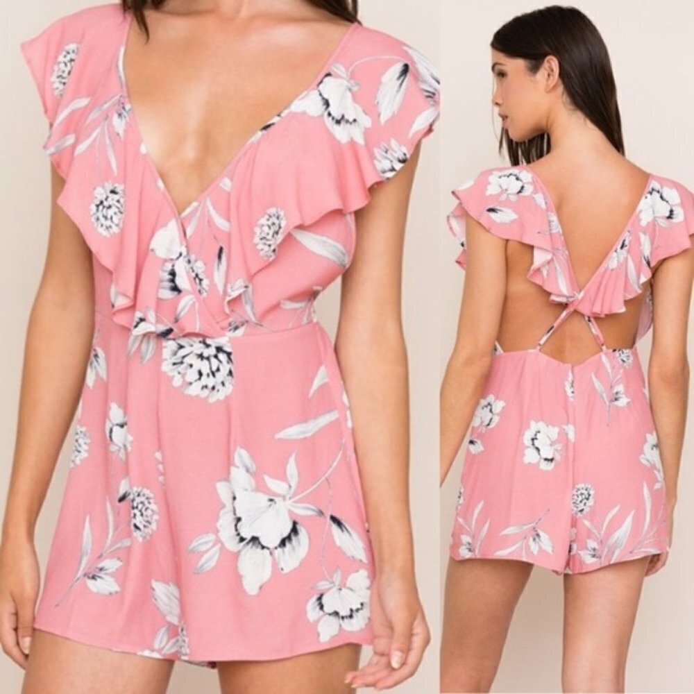 NWT Yumi Kim Call Back Romper In Rose Duet Pink SZ